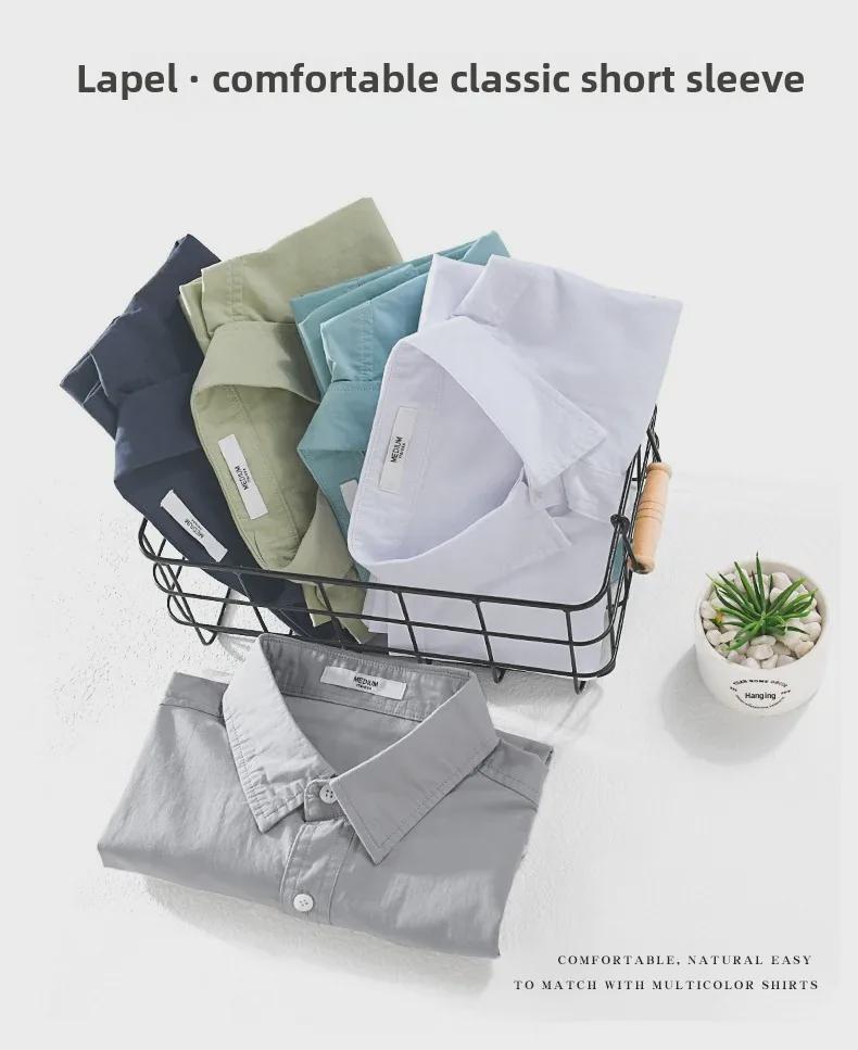Men's Summer Casual Short-Sleeve Comfortable Loose-Fit Shirt - Versatile Fresh Workwear 706