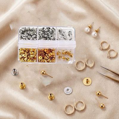 Transparent Ear Plug Set Rubber Material Soft Silicone Earring Back Stoppers Replacement Kit 6 Styles Earring Safety Back