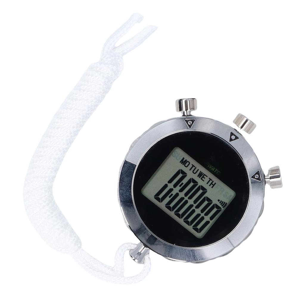 Stoppuhr 0,01 Sekunde Zeitmessung Metall Stoppuhr mit Alarm Kalender für Sportwettkämpfe Spiele