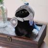 Shield Knight Cat Plush Doll Silly Black Cat Stuffed Toy Decoration Cat Plush Toy  Children