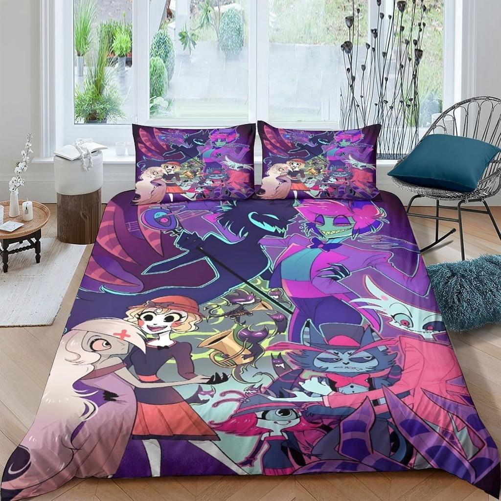 Charlie Bedding Set Hazbin Hotel Duvet Cover Pillowcase for Boys Bedroom Single Twin Full Queen King Size Gift