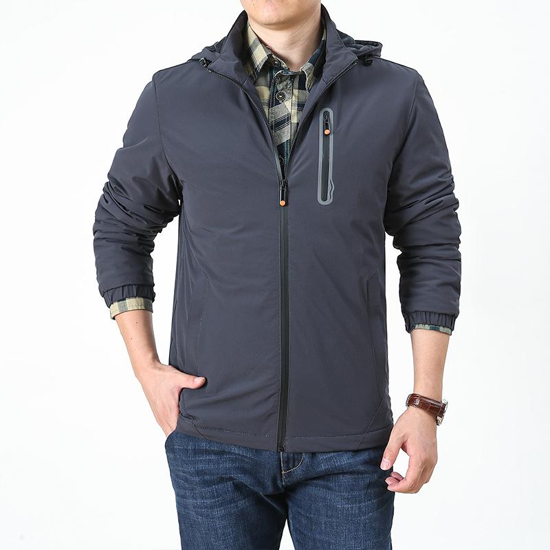 Spring and Autumn New Style Velvet Thickened Warm Stretch Jacket Men's Outdoor Four-sided Elastic Quick-drying Breathable Jacket