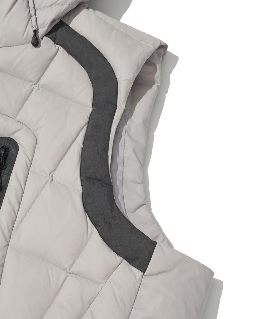 Welter Experiment Shield Down Hood Vest_Light Gray_Wol048