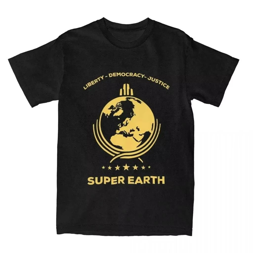 Helldivers 2 Poster Fan Art Women Men Print T Shirt Casual Tees Short Sleeve Round Collar T Shirt Cotton Summer Clothing Tees