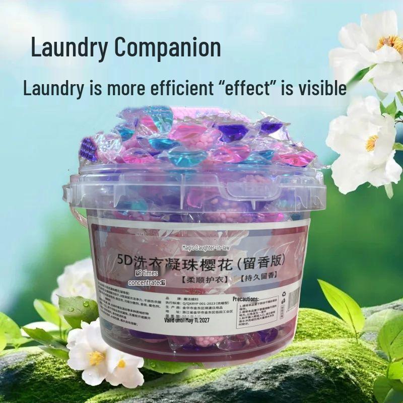 

Капсули для прання 5-в-1: Видалення плям, Пом якшення, Ароматизація, Стерилізація та Захист від кліщів