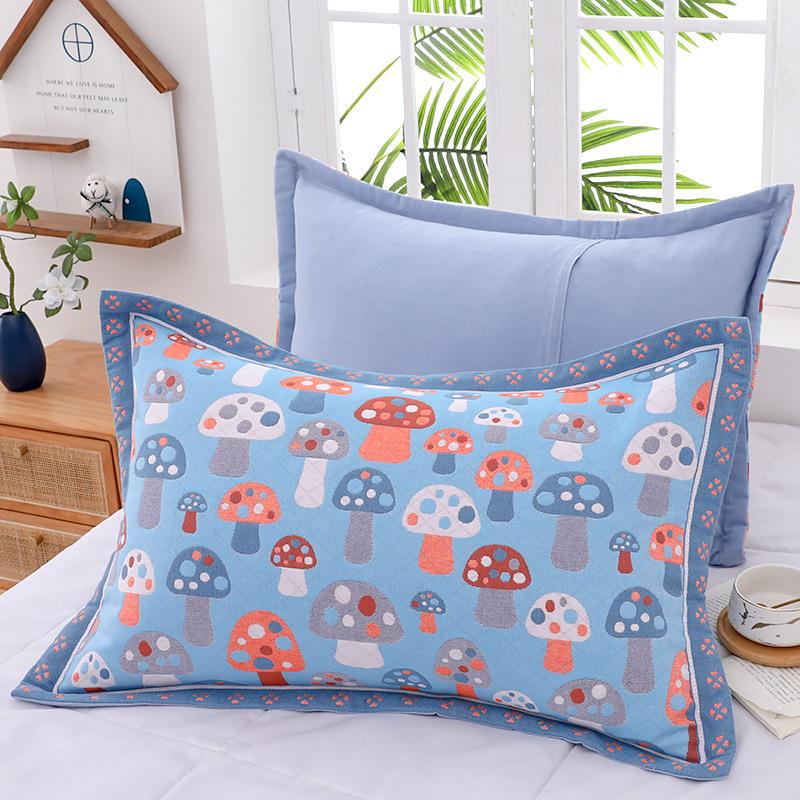 2 Piece Adult Children Household Cotton Gauze Pillowcase Fixed Not Falling Lace Couple Home Hotel Decor
