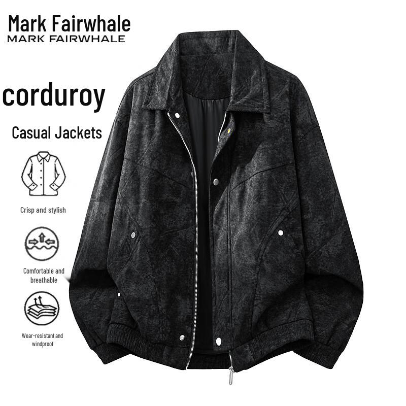 

Mark Fairwhale Men s Corduroy Windproof Casual Jacket 8XL