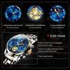 OLEVS 2859 Top Original Quartz Men's Watches Classic Roman Scale Dial Moon Phase Waterproof Luminous Luxury Wrist Watch for Male