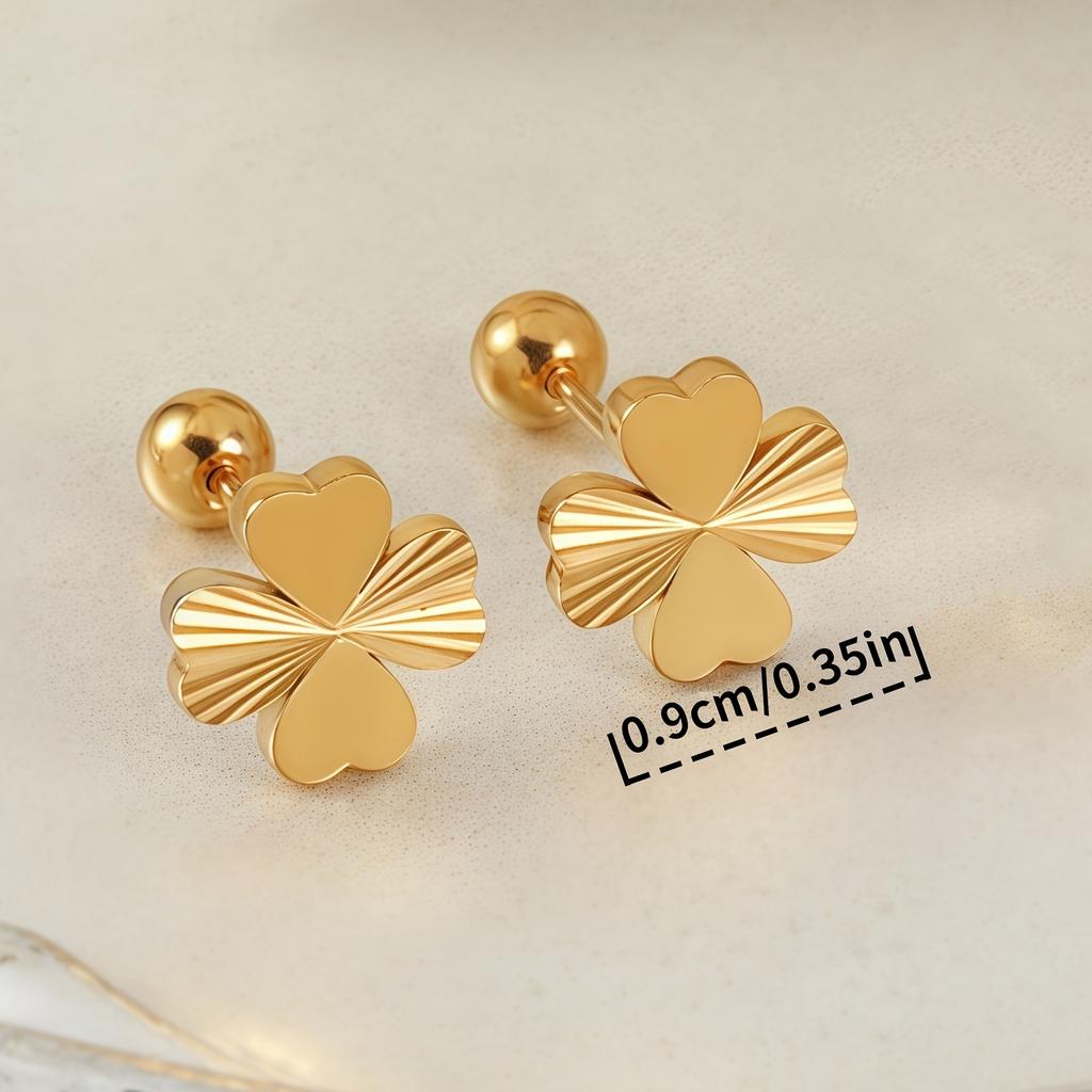 A Pair of Lucky Clover Earrings, Lightweight and Durable Design, Versatile Earrings for Daily Wear, Symbolizing Exquisite Earrings and Luck.