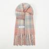 Fashion Korean Version Plaid Imitation Cashmere Scarf Winter Warm Thickened Contrasting Color Student Couple Scarf Long Scarf