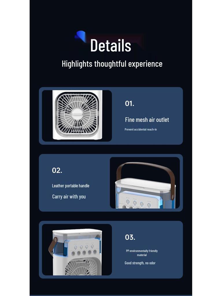 New Oscillating USB Mini Desktop Fan with Timer & Humidifying Spray