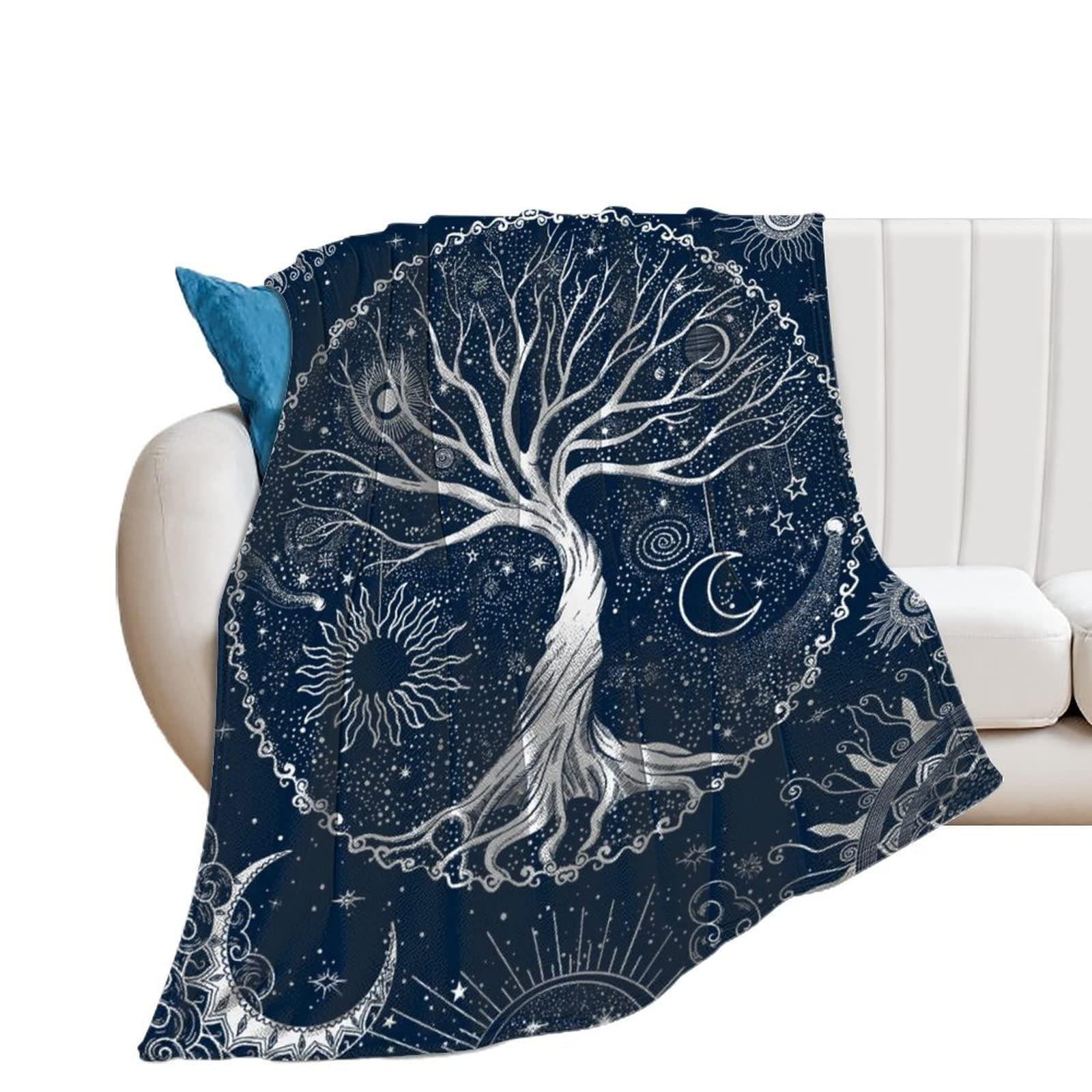 

Colorful Life Tree Printed Blanket for Sofa Bed Travel Camping Living Room Office Conditioning Blanket for All Seasons Gifts 75x100cm