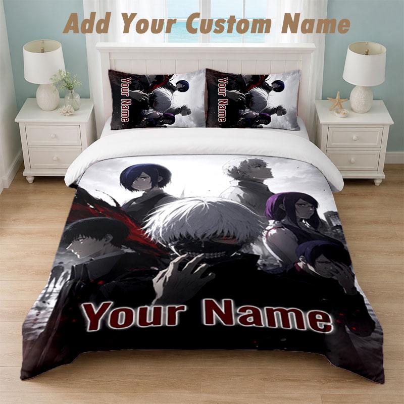 Bedding Set 1 Duvet Cover 2 Pillowcases Tokyo Ghoul Print Soft Bed Linen Bedroom Decor