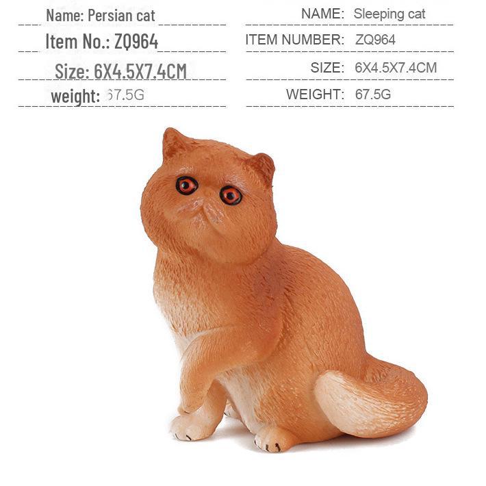 Seashell Cat Figurine: Realistic Kitten Toy Model