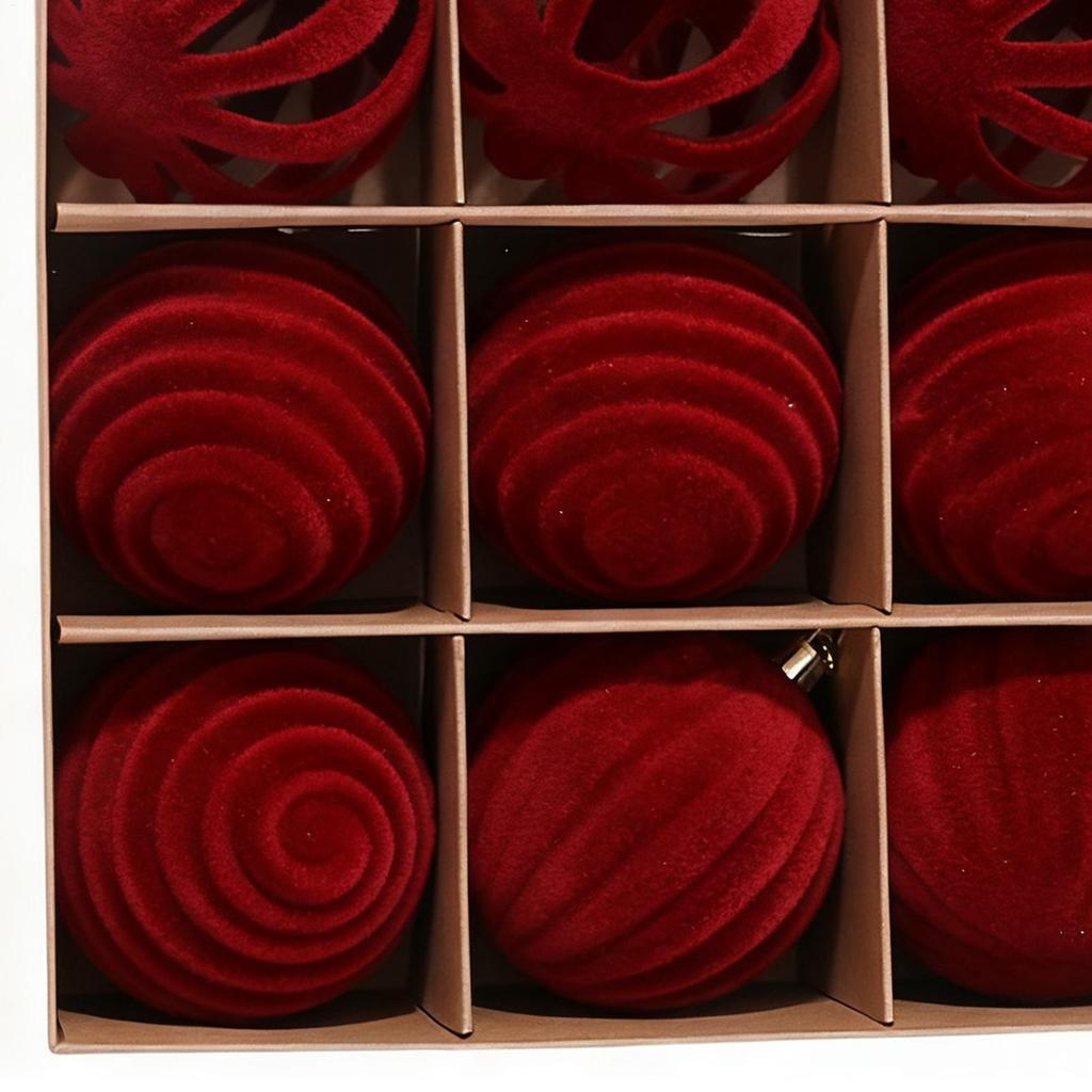 Christmas Tree Balls 12 Pieces Velvet Shatterproof Shatterproof Balls Christmas Tree Ornaments For Indoor Outdoor Mantel Kitchen