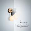 ABMH-Home Decor Fixtures Nordic Wood Lamp Base E27 Retro Bedside Wall Light Holder Interior Lighting For Bedroom Living Room