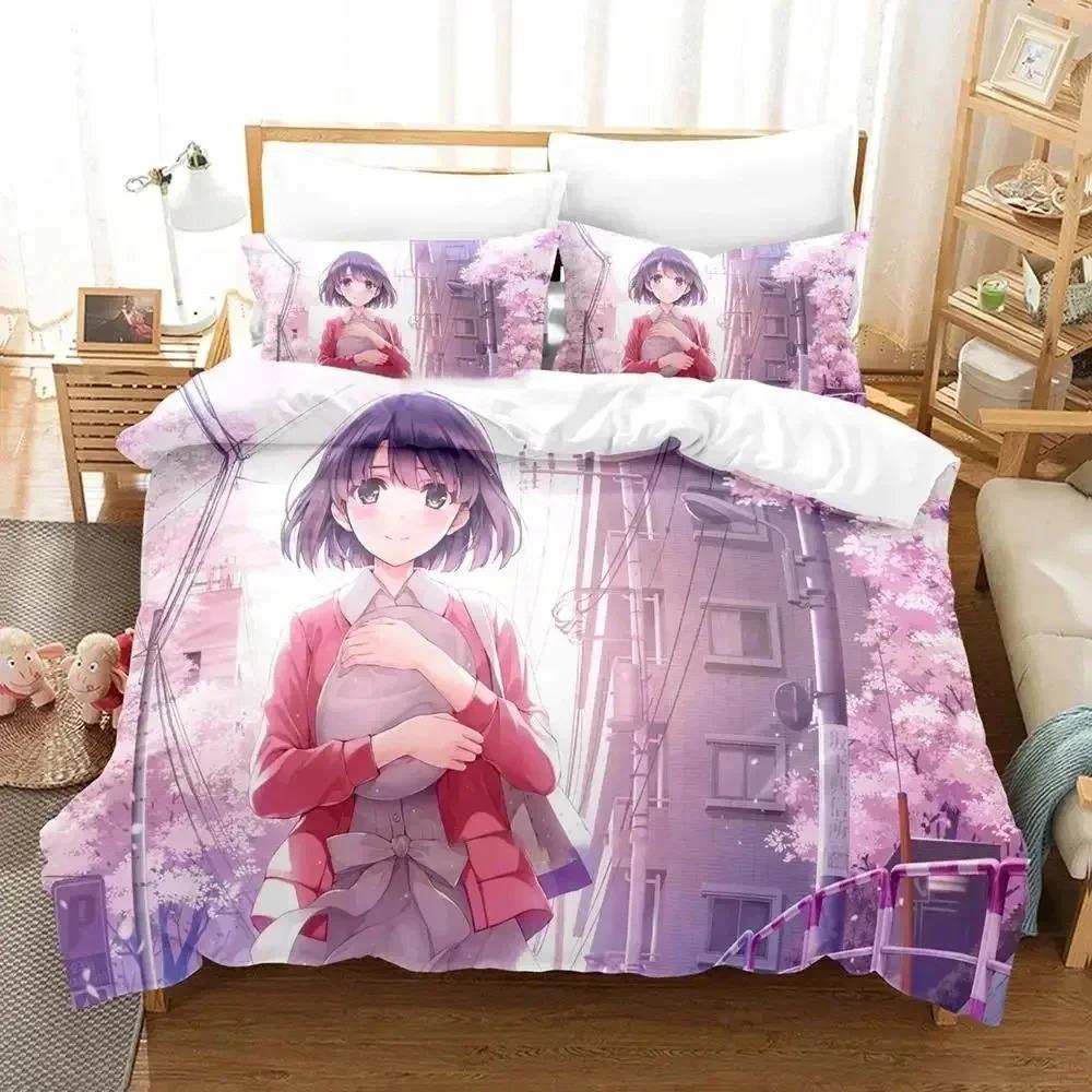 3D Print Anime Saekano Megumi Kato Bedding Set Bedroom Soft Modern Bedspreads Comefortable Duvet Cover Quilt Cover Pillowcase