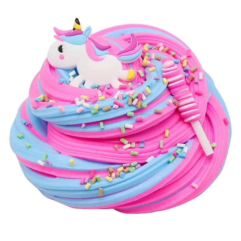 70Ml Cotton Mud Foam Gel Cotton Mud Colored Candy Mud Unicorn Lightweight Air Plasticized Clay Children'S Stress Relief Toy