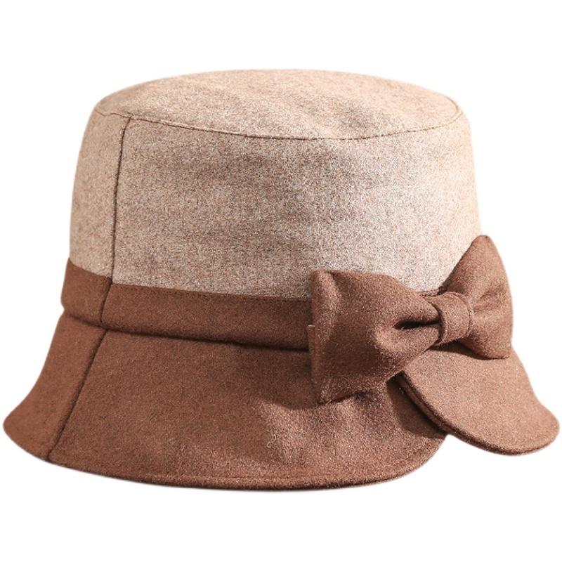 2022 herbst und Winter Mutter Kopfbedeckung Hohe Qualität Wolle Flache Top Frau Eimer Hut Dame Mode Filz Fedora Hüte