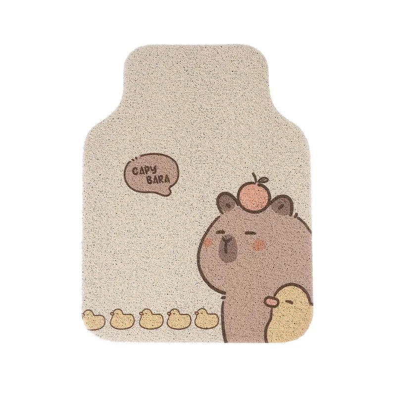 Universal Cute Capybara Car Floor Mat Set - Tailored Wire Mat Wear Resistant Stain Resistant Auto Mat Accessories