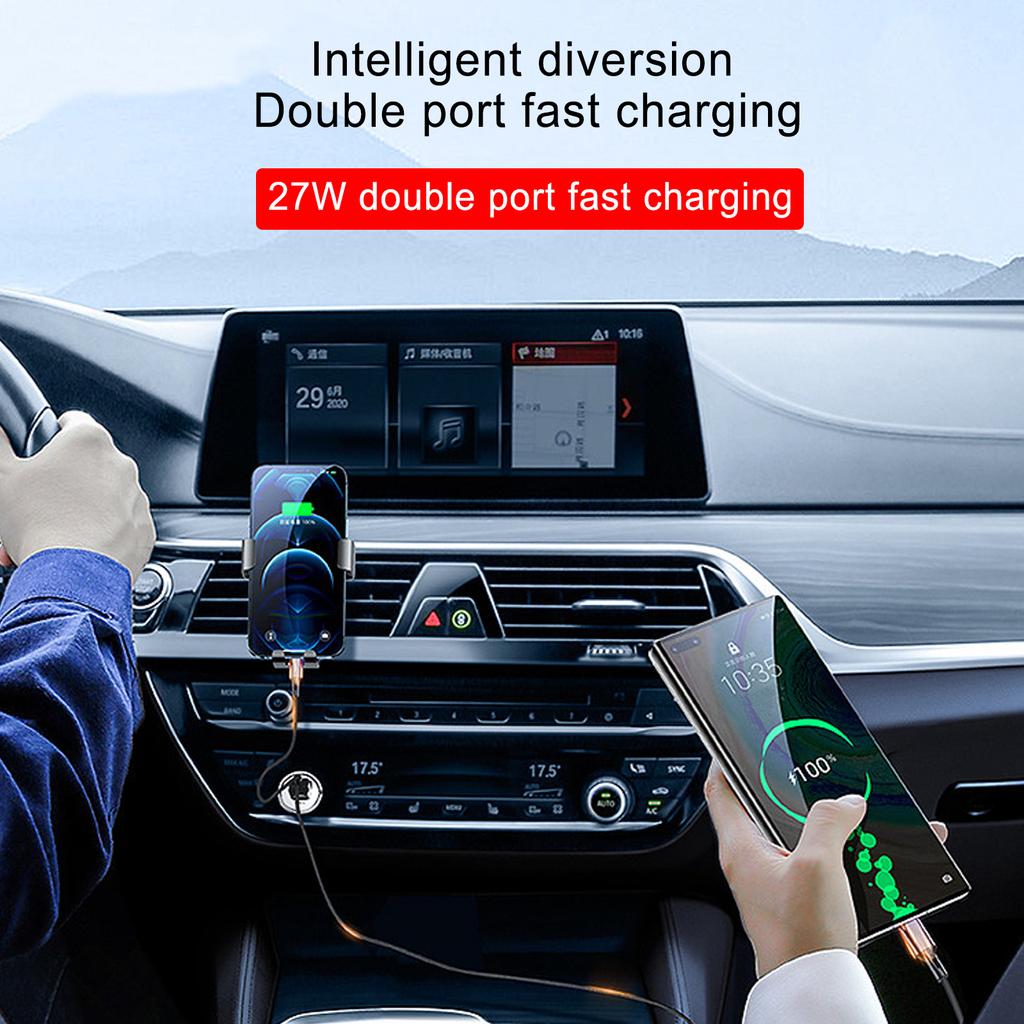 USB Shunt Hub For Tesla Model Y Model 3 Accessories 21-23 27W Quick Charger Type-C SD  Docking Station Extension