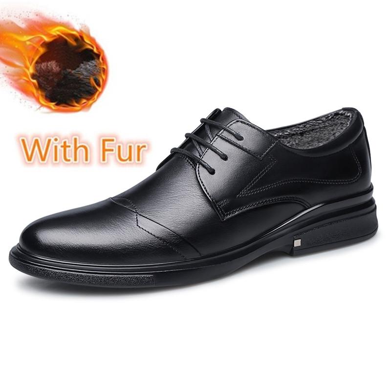 

2024 Мужская обувь из натуральной кожи, высокое качество, деловой повседневный, большой размер 38-48, черные мужские туфли, осенне-зимняя теплая мужская обувь 38