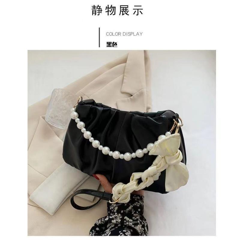 Premium Pearl Pleated Cloud Underarm Bag Niche Bag Women's New Summer Versatile Shoulder Handbag