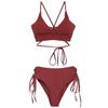 High-Waisted Lace-Up Bikini: Women's Sexy Slimming Two-Piece Swimsuit for Beach Vacation