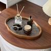 Retro Storage Tray Glass Coffe Tea Cup Perfume Trays Snack Nuts Sweets Food Plate Home Storage Organization Decorative Tray