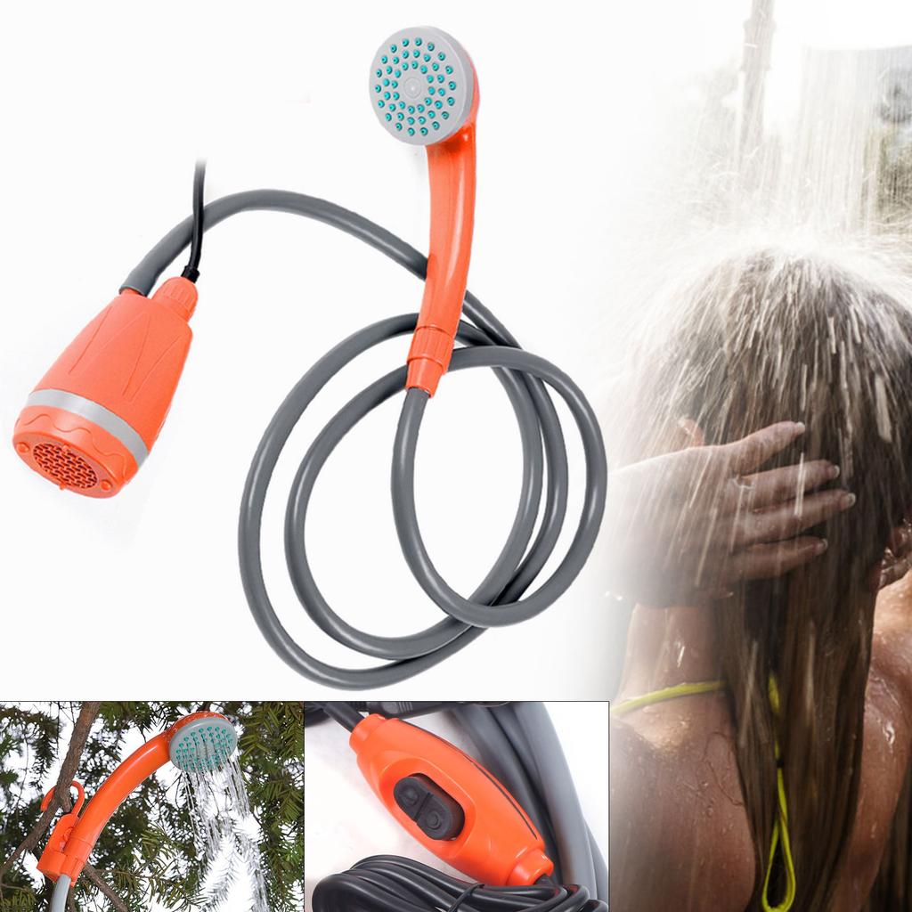 Portable Outdoor Shower, Camping Shower with High Pressure Showerhead & Water Pump, Compact Includes Carry Bag for Beach Trips