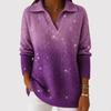 Sequined Retro Knitted Sweater Long-sleeved Pullover POLO Shirt Autumn Sweater Thin Top Women's Clothing