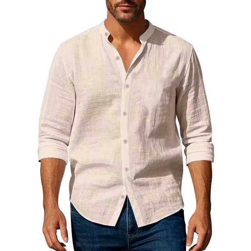 Camisa de Negocios de Manga Larga para Hombre sin Planchar - Antiarrugas y Ropa Casual de Verano