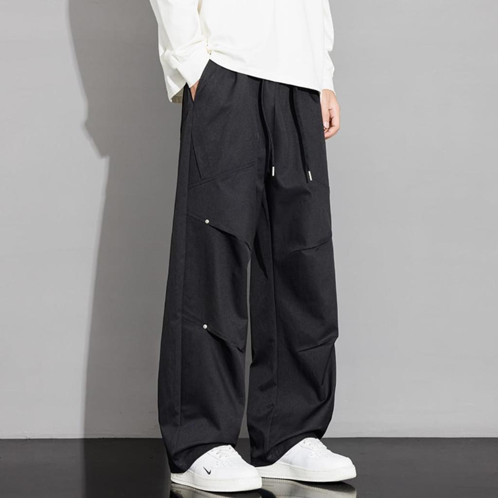 PenBille Cargo Outdoor Adjustable Long Wide Leg Easy Plus Sizes Stylish Street High Size L Men's Pants, Fall/Winter Wear, Drawstring, Pants, Pants,