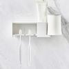 Self Adhesive Toothbrush Holder Practical With Cover Wall Mounted Toothbrush Rack 5 Slots Toothbrush Hanger Bathroom