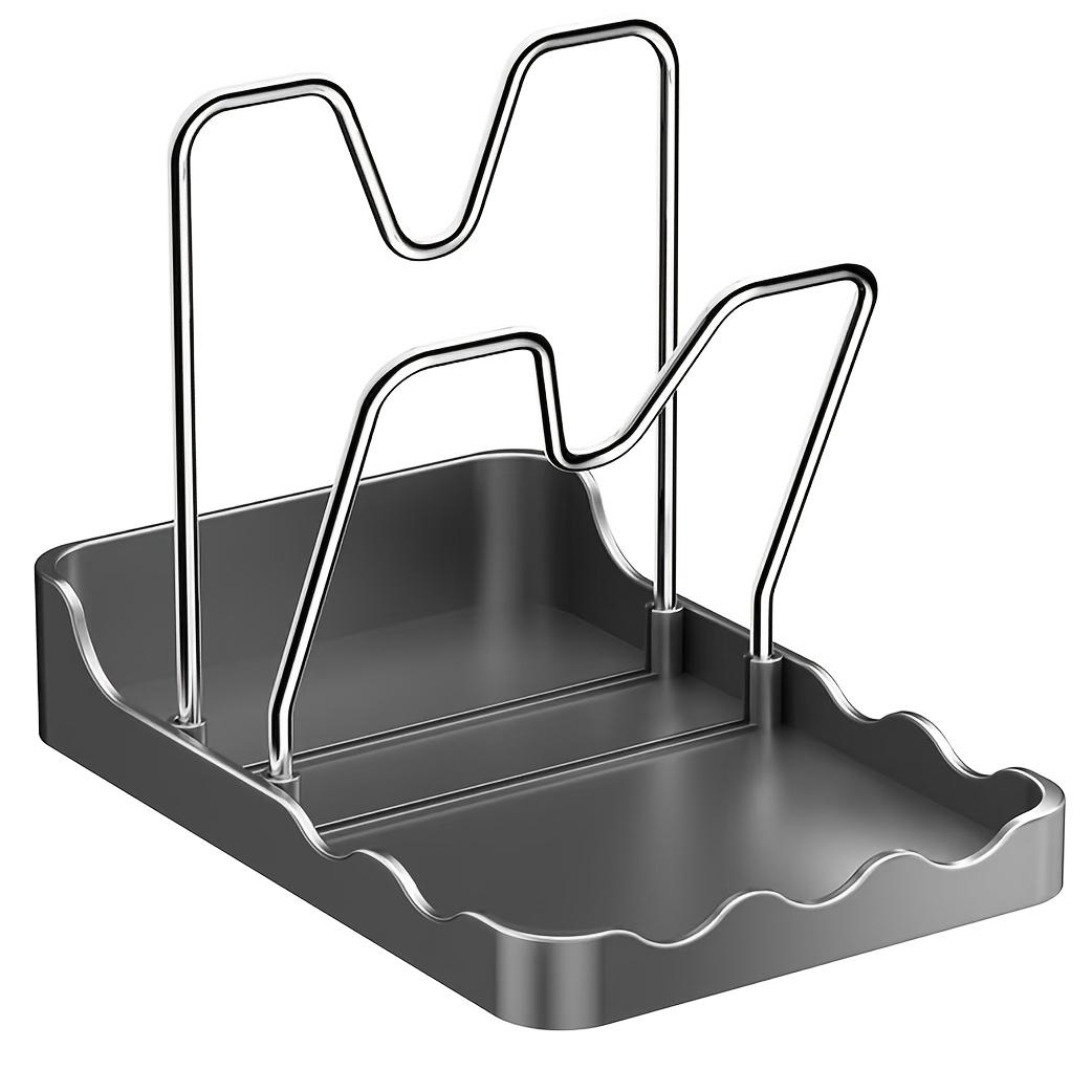 

1pcs Kitchen Lid Rack Spatula Holder Multi-Functional Shelf Non-Slip Solid Space-Saving Countertop Kitchenware Storage Racks