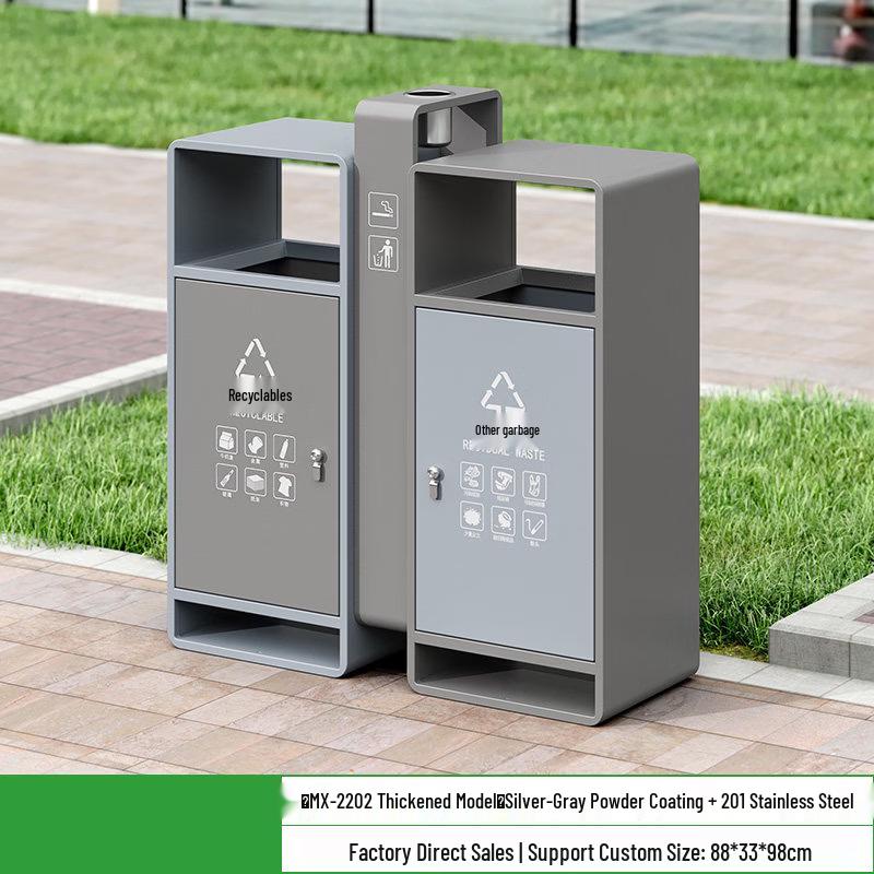 JPHZNB Outdoor Stainless Steel Trash Can