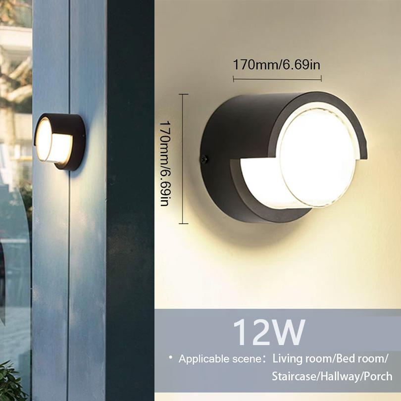 Waterproof Wall Lamp LED Bedroom Living Room Lamp Home Outdoor Lighting Circular Moon Lamp Wall Decoration Creativity 90-265V