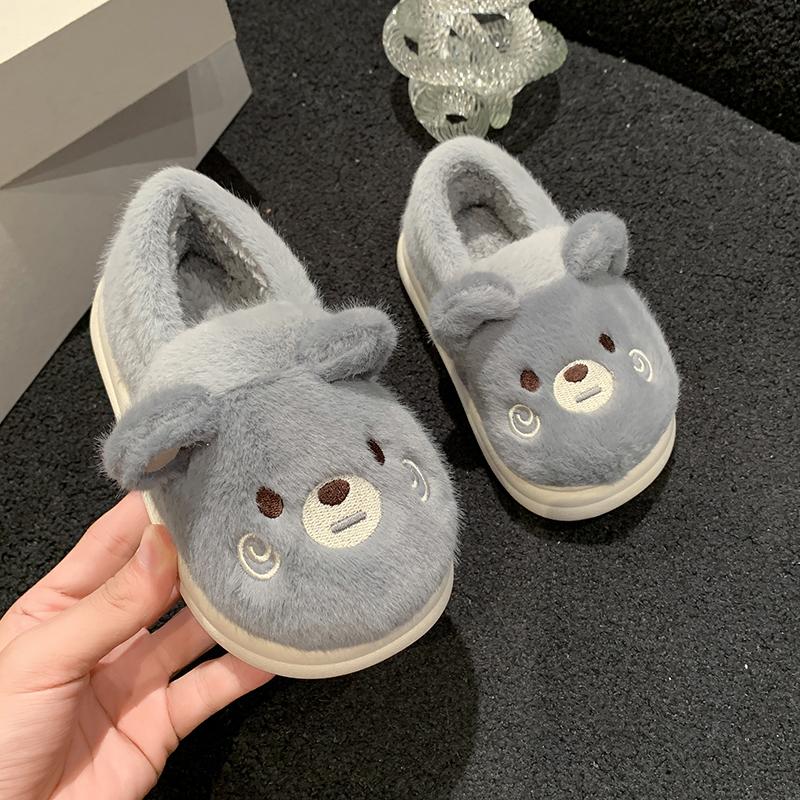 Children's cotton slippers autumn and winter new home indoor anti-skid warm cartoon boy and girl thickened cotton