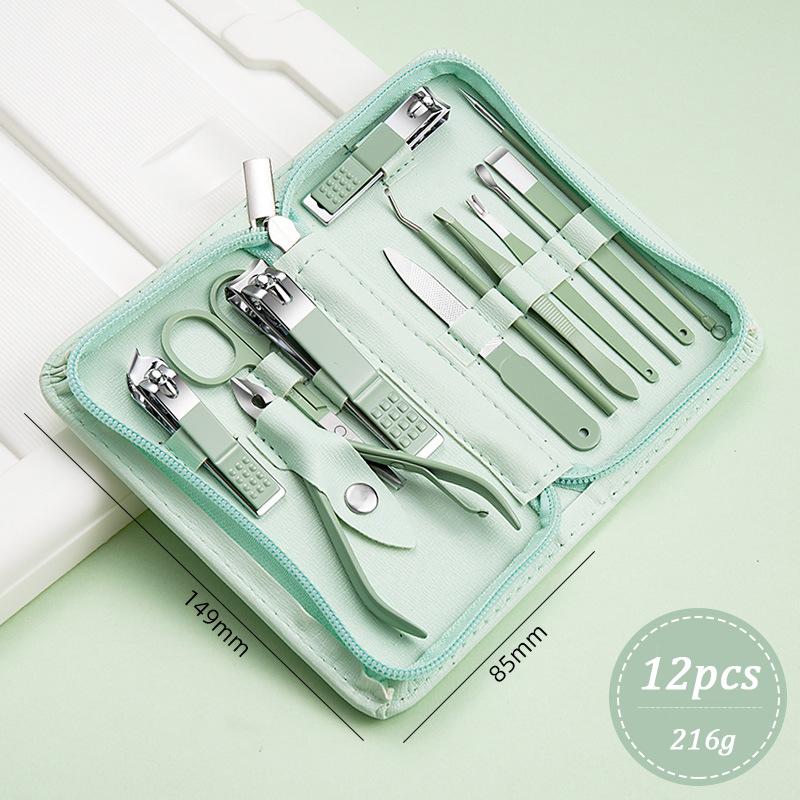 7/10/12/16/22/35pcs Nail Knife Set Stainless Steel Beauty Set Zipper Bag Manicure Knife Planer Nail Pliers Manicure Tools
