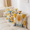 1pc Towel Embroidery Flower Pillow Cases Simple Home Living Room Sofa Decoration Cushion Cover Bay Window Without Pillow Core