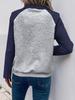 Women's Autumn/Winter 2026 Color Block Polo Collar Hoodie - Casual Simple Style Pullover