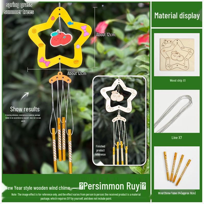 DIY Wooden Christmas Wind Chime Kit: Children's Painting & Decorating Ornament Gift