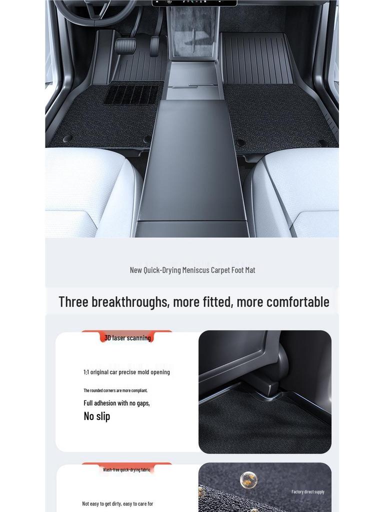 YZ Floor Mats for Tesla Model 3/Y - Full Coverage TPE Car Accessories