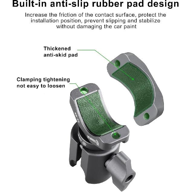 FANAUE Single Socket Arm With Handlebar Clamp Mount U-Bolt Base Compatible With RAM Mounts 1 Inch Ball Head And Bike Motorcycle Phone Holder, Can Be