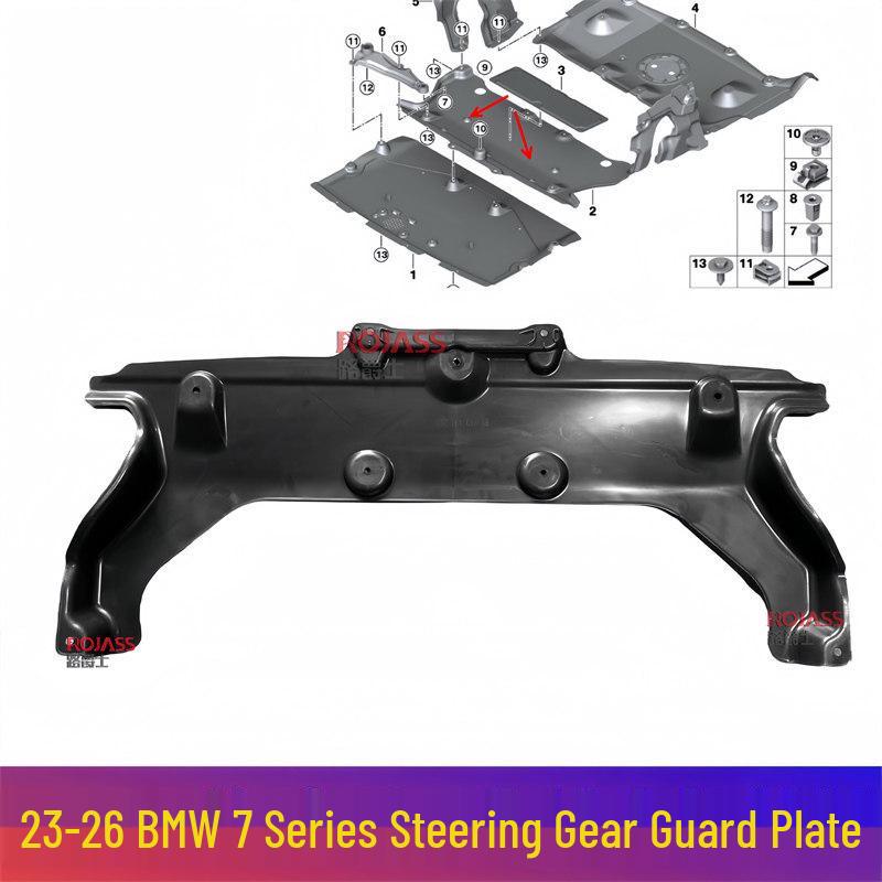 BMW 7 Series G70 Steering Rack & Engine Under-carriage Protection Plate Aluminum Engine Protection with Fleece
