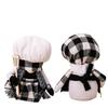 Adorable Chef's Day Black And White Checkered Rudolph Doll Plush Elf Gnome Dcor
