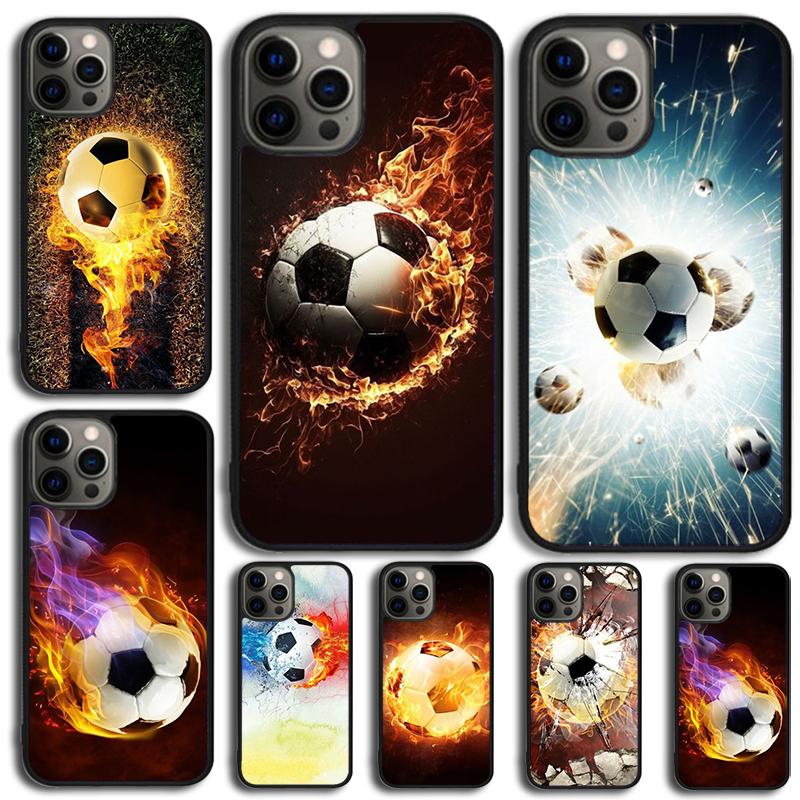 Feuer Fußball Fußball Handyhülle Für iPhone 17 Air 15 16e 14 13 Pro Max Hülle 12 11 Pro Max PLUS Cover