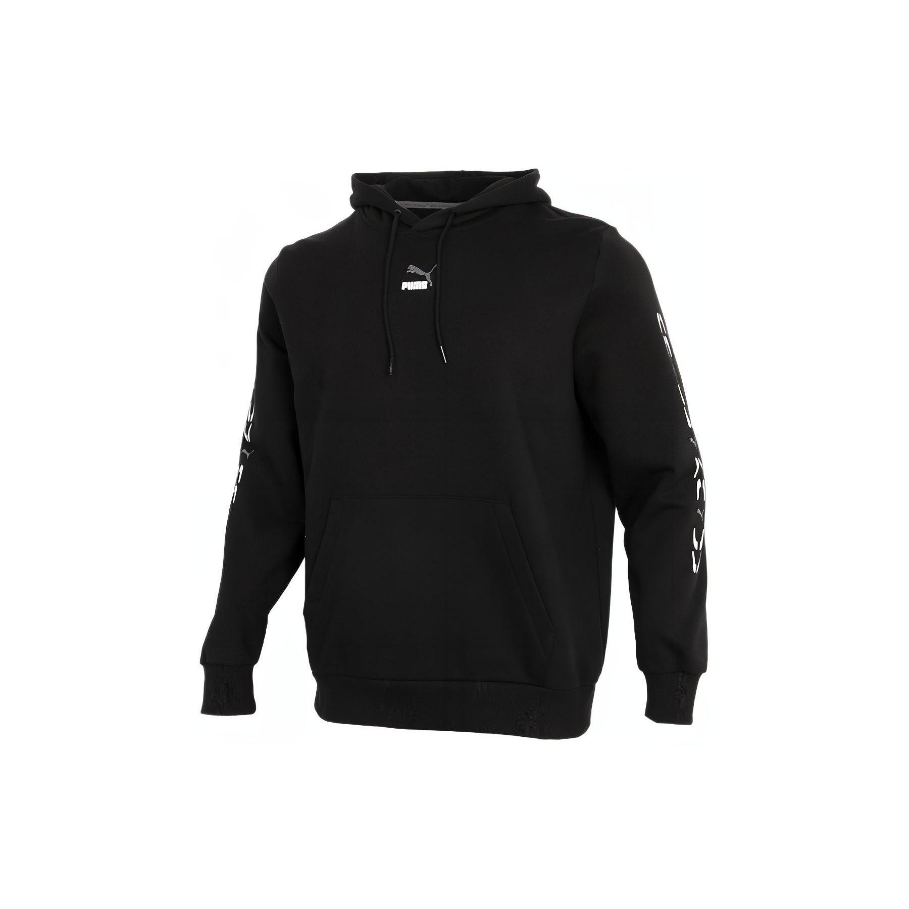 PUMA Graphic Hoodie Black White Men s 531243-01 XL