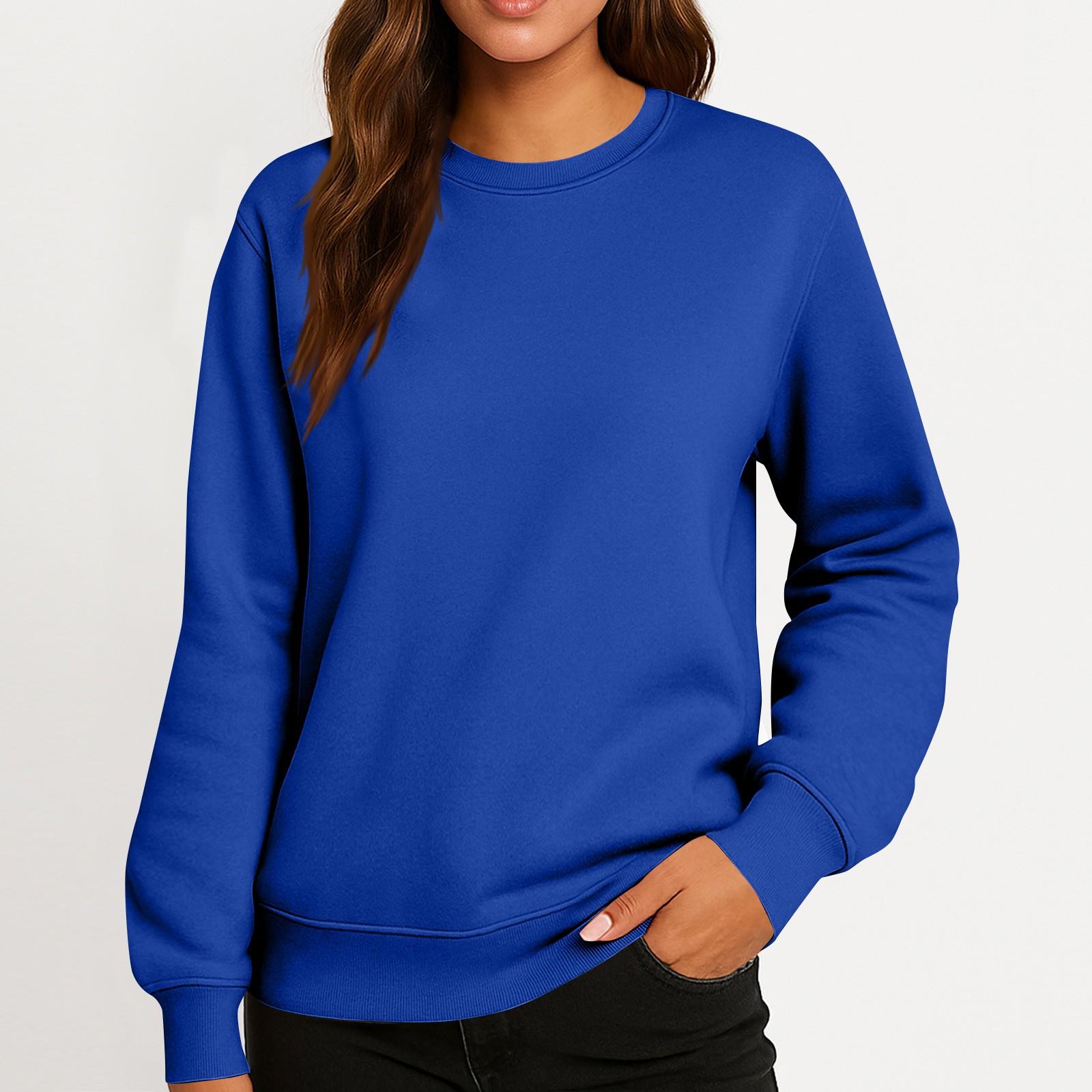 

Женская мода однотонное повседневное худи с длинным рукавом XXL синий