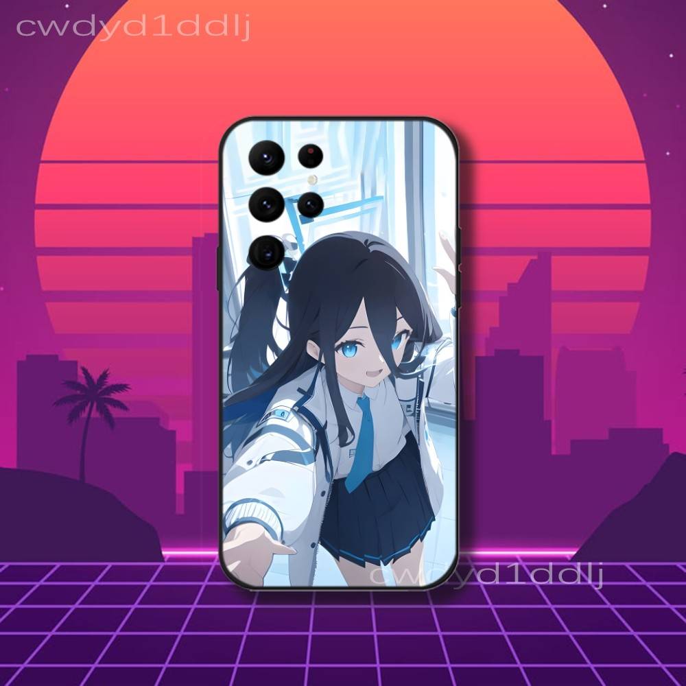 

B-Blue A-Archive Tendou Arisu Phone Case For Samsung S10,S21,FE,S21 ,S26,S25,S24,S23,Ultra,S9,S22,Plus Black Shell Cover Samsung S20plus5G